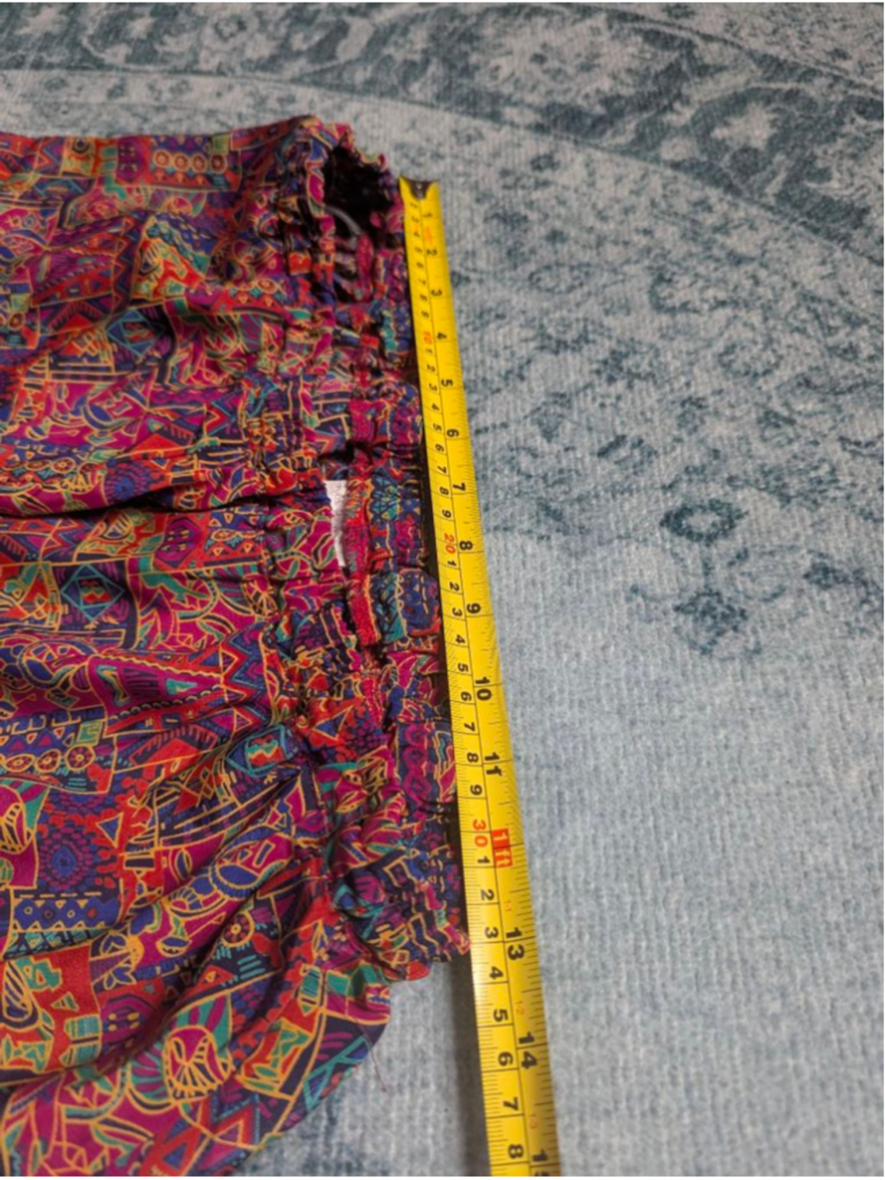 Vintage 80s/90s Geometric Psychedelic Midi Skirt Sz M Polyester Pink - Picture 9 of 10